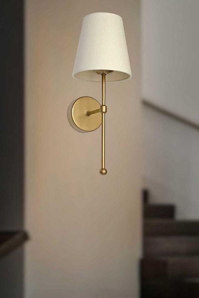 BSA LIGHTING PARS TOLD PAINTED MODERN SCONCE (CREAM CONIC LAMPED)