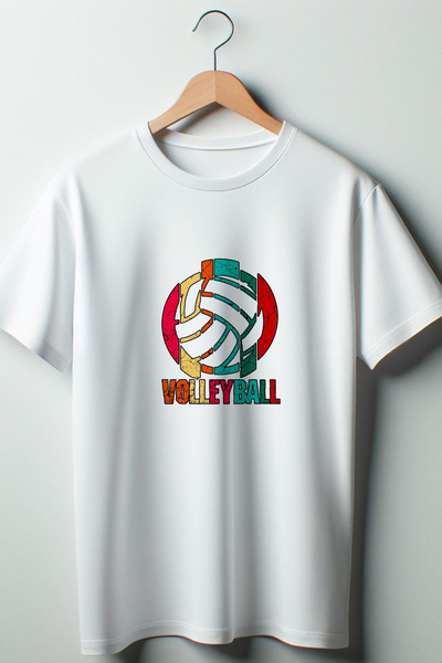 Vordevia Tricou alb unisex cu decolteu rotund cu imprimeu supradimensionat pe...