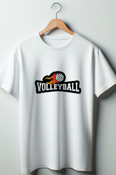 Vordevia Tricou alb unisex cu decolteu rotund cu imprimeu supradimensionat pe...