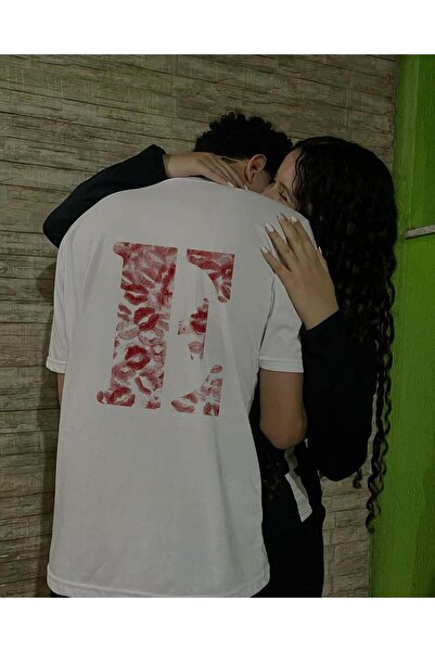 Toum Blunt Blunt Kiss Dizajn Slovo E Oversize kroj T-shirt