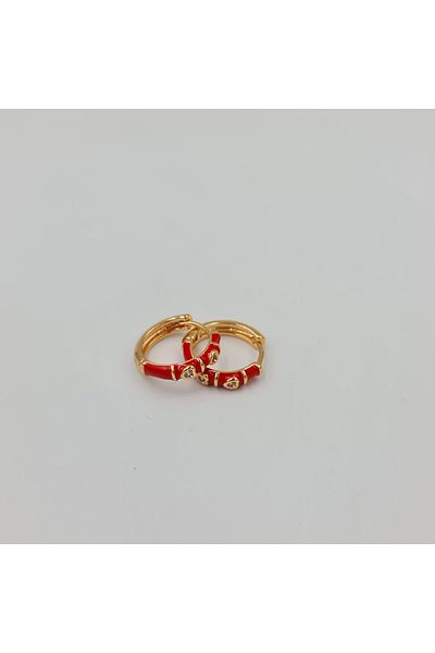 SE Jewellery Red Color Mini Hoop Earrings