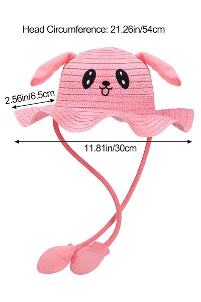 Tezzgelsin Girl's Organic Straw Rabbit Hat Playing Ears Age 2-10