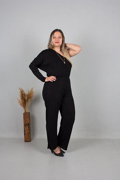 Truva XXL Plus Size Single Sleeve Style Jumpsuit Colorful Tlm190