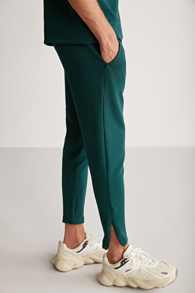 GRIMELANGE Nıcolas ανδρικό, τεχνικό χοντρό, ευέλικτο ύφασμα, πράσινη αθλητική παντελόνα με φερμουάρ