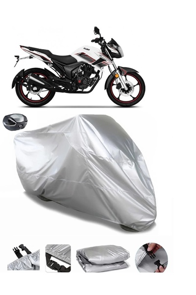AUTOLION Kuba CR1-S Gray Motorcycle Tarpaulin REAR BAG COMPATIBLE (Lock)