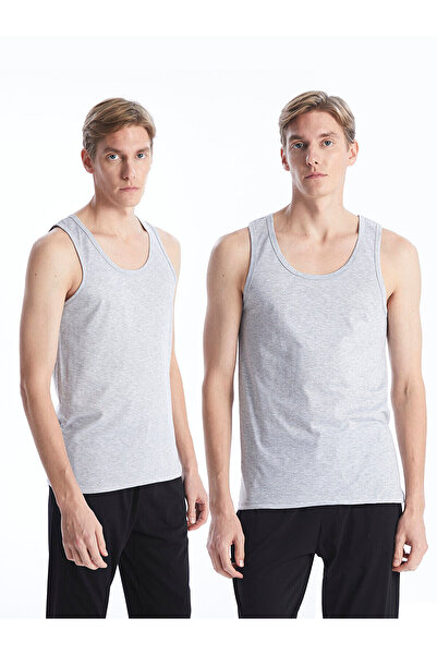 LC Waikiki Ανδρικό χτενισμένο βαμβακερό εσώρουχο - γιακά U, 2 πακέτο