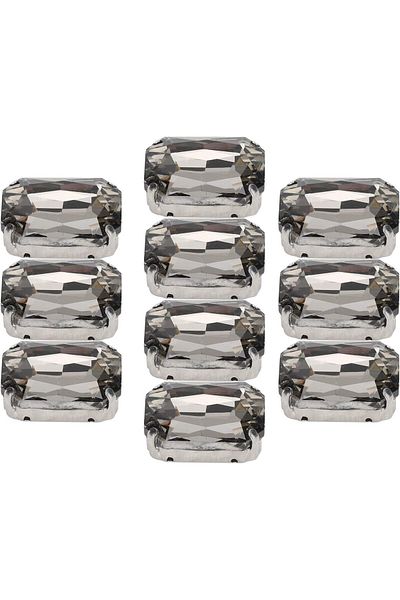 yiğit aksesuar 13x18 Rectangular Grey Sewn Glass Stone 13x18 10 Pieces