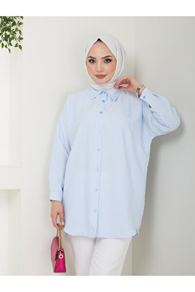 VOLT CLOTHİNG Cămașă Hijab cu dungi pentru damă