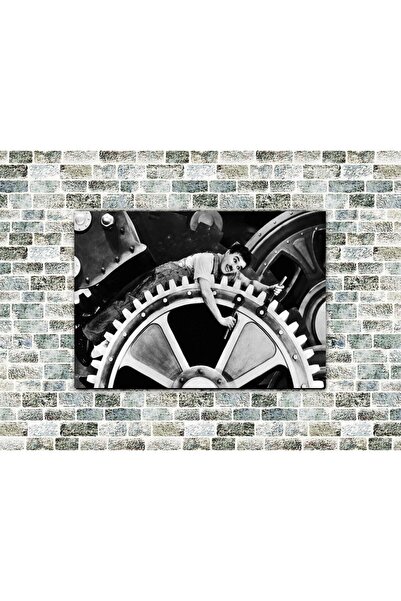 icase Τσάρλι Τσάπλιν Σύγχρονα Εποχήτας 2 Ξύλινος Πίνακας