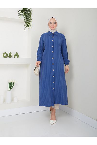 VOLT CLOTHİNG Maxi-Tunika aus Viskose mit Schlitz für Damen