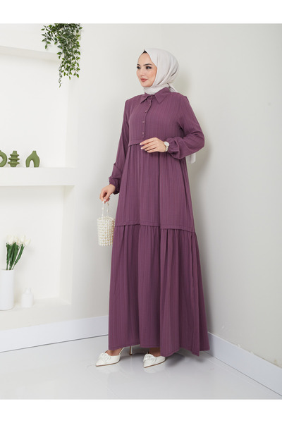 VOLT CLOTHİNG Γυναικείο φόρεμα Hijab γιακά γιακά από ύφασμα βισκόζης