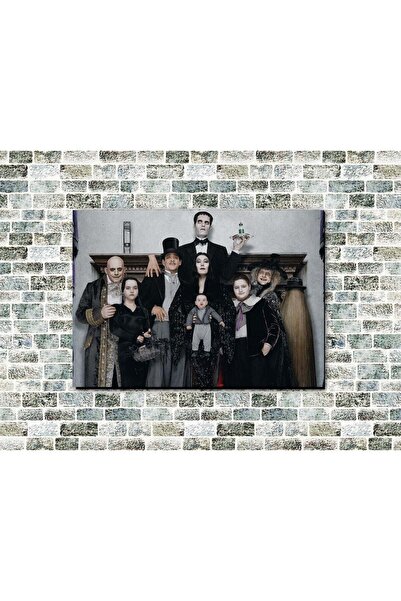 icase Familia Addams Tablou din lemn de dimensiuni mari