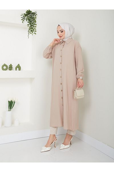 VOLT CLOTHİNG Maxi-Tunika aus Viskose mit Schlitz für Damen