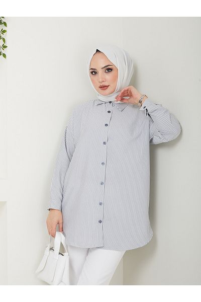 VOLT CLOTHİNG Gestreiftes Hijab-Shirt für Damen