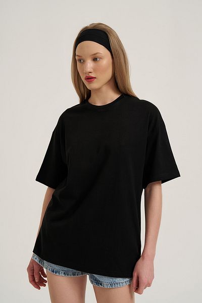 Quzu Basic Oversize T-shirt Black