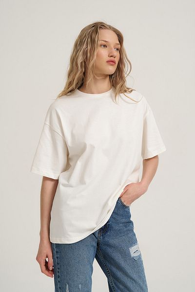 Quzu Basic Oversize T-Shirt Ecru
