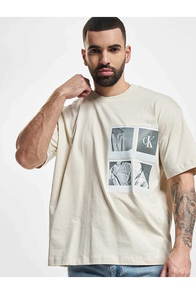 Beige Calvin Klein Damen T Shirts Schlicht Stilvoll Trendyol
