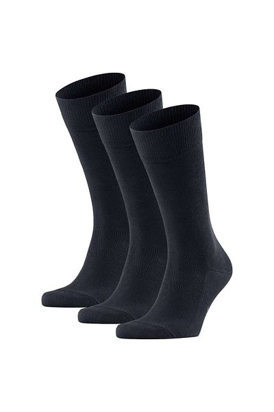 FALKE Herren Socken - 3er Pack Family SO, Allrounder Strümpfe, Uni, Baumwollmischung