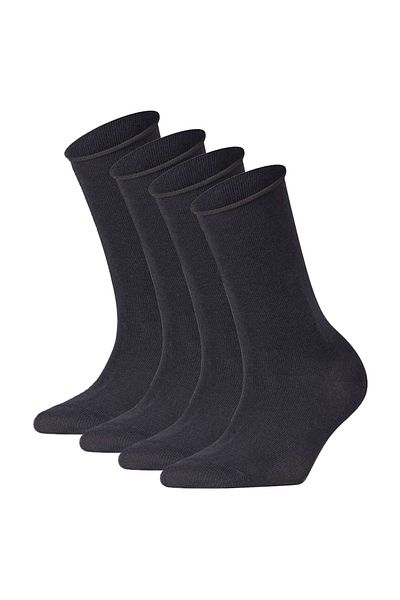 FALKE Damen Socken, 4er Pack - Happy, Kurzsocken, Rollbündchen