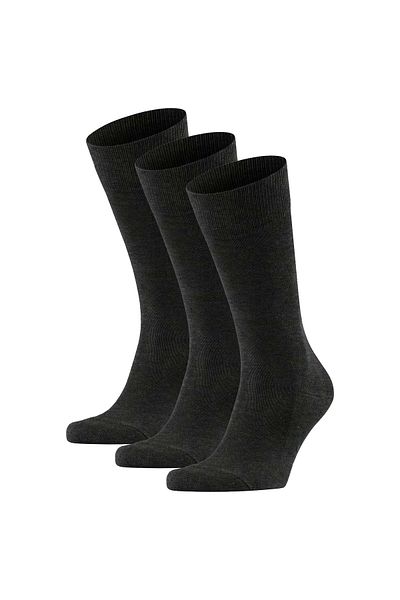 FALKE Herren Socken - 3er Pack Family SO, Allrounder Strümpfe, Uni, Baumwollmischung