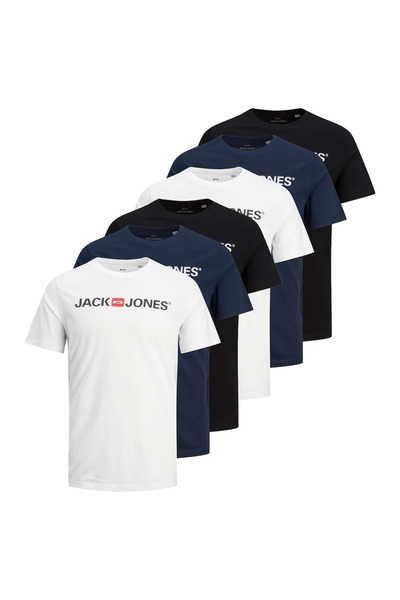 Jack & Jones JACK&JONES Herren T-Shirt, 6er-Pack – JJECORP-LOGO-T-Shirt mit b...