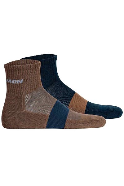 Salomon Unisex Quartersocken, 2er Pack - EVASION ANKLE, Wandersocken, Atmungsaktiv