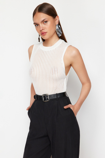 Trendyol Collection Bluză din tricotaje din piatră transparentă - TWOSS24BZ00647