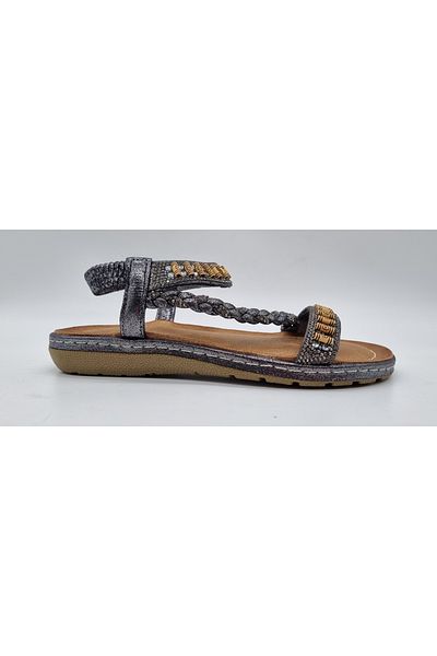 Guja Original Ergonomic Non-Slip Soft Sole Comfortable to Wear Stylish Gray Sandals with Elastic Back
