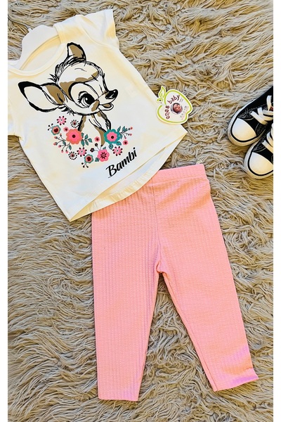enes baby Gofre fabric leggings pants t-shirt 2-piece set