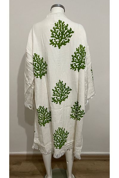 ŞIK STİL Natural Cotton Kimono Caftan Bathrobe -921