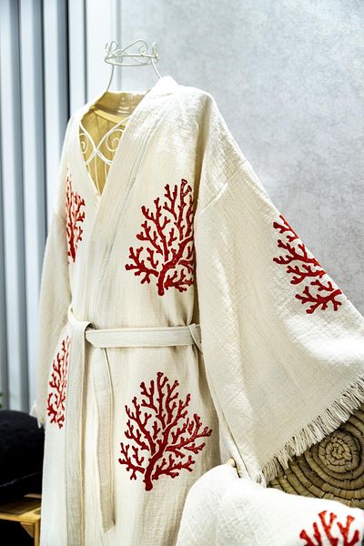 ŞIK STİL Natural Cotton Kimono Caftan Bathrobe -921