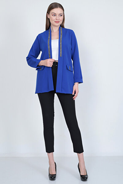 EMİRAQLİFE şal yaka taşlı blazer ceket kadın ceket   ceket