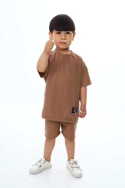 My Kids Wear Комплект за момче с къси панталони с кръгло деколте и шорти