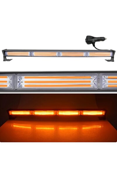 Oto Çizgi Tepe Led Bar Çakarlı İkaz Lambası Off Road 12 24v 60 cm Sarı Metal Gövde