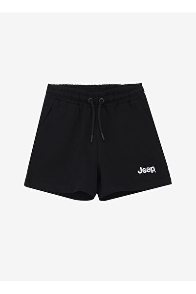 Jeep Siyah Kız Çocuk Relaxed Baskılı Şort C4SG-SHT7033