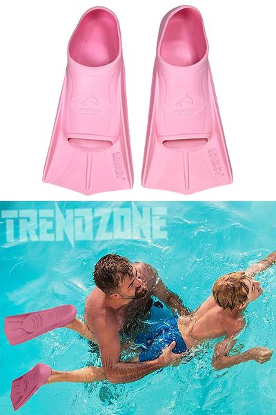 TRENDZONE Children's Swimming Flippers with Pink Carry Bag - Pool and Sea Swimmer Foot Flippers