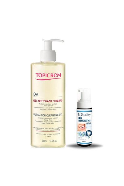 Topicrem DA Ultra Rich Dry and Atopic Skin - Gel 500ml + Gift Teeth Whitening Foam