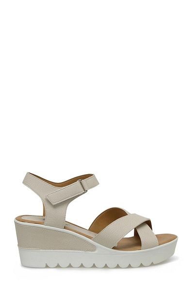 Polaris Women's Wedge Heel Sandals Beige Color