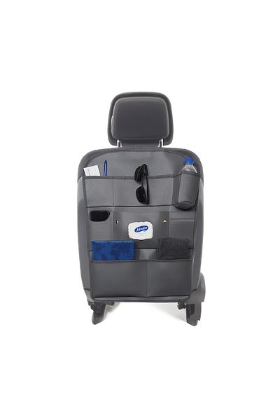 wimbledon 44x62 cm Gray Leather Car Seat Back Organizer - 1 Piece