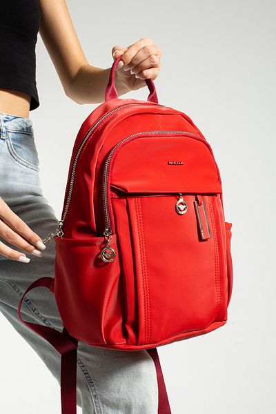 Getcho Button Women's Red Multi-Compartment Backpack – Large Volume, Water Resistant, Sports and School Bag