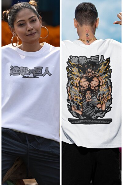 Fuddy Moda Eren Yeager V2 Унісекс Оверсайз Футболка з принтом аніме