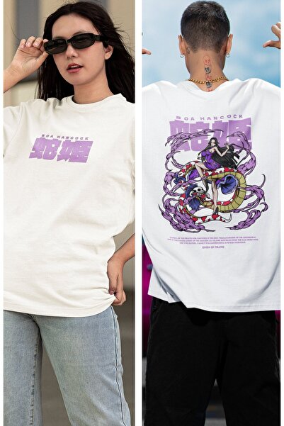 Fuddy Moda Oversize One Piece Boa Hancock Back Printed T-shirt, Unisex Anime Printed T-shirt