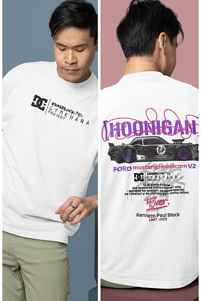Fuddy Moda Oversize Hoonigan Racing Division Ken Block 43 Back Printed Rally T-shirt
