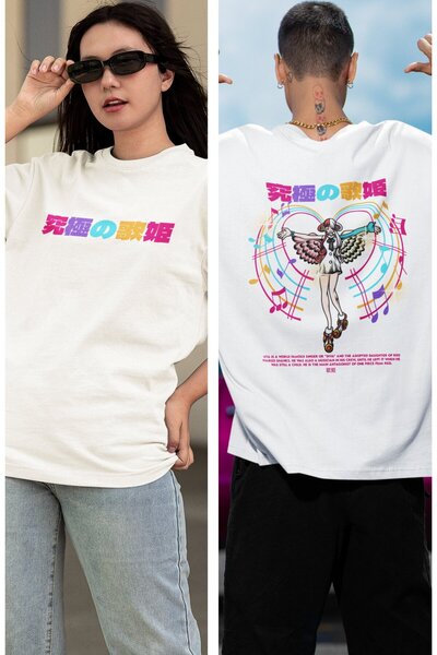 Fuddy Moda Tricou Oversize Imprimat One Piece Uta Spate - Tricou Anime Unisex