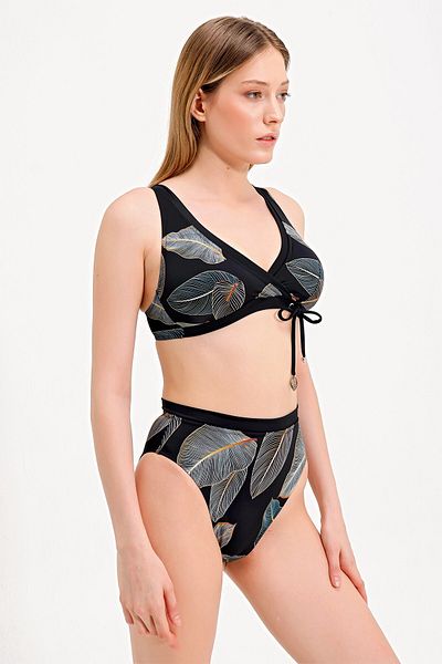 ZEKİ High Waist Leaf Patterned Bikini