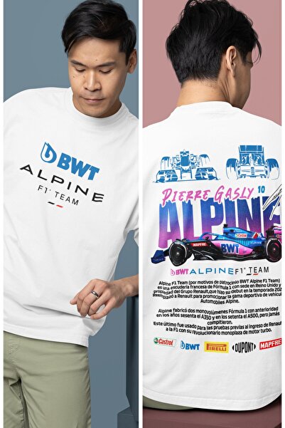 Fuddy Moda Oversize BMT Alpine F1 Team Pierre Gasly 10 Sırt Baskılı Formula 1...