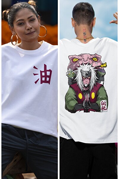 Fuddy Moda Naruto Jiraiya V2 Unisex Оверсайз Аніме з принтом на спині Tisort ...