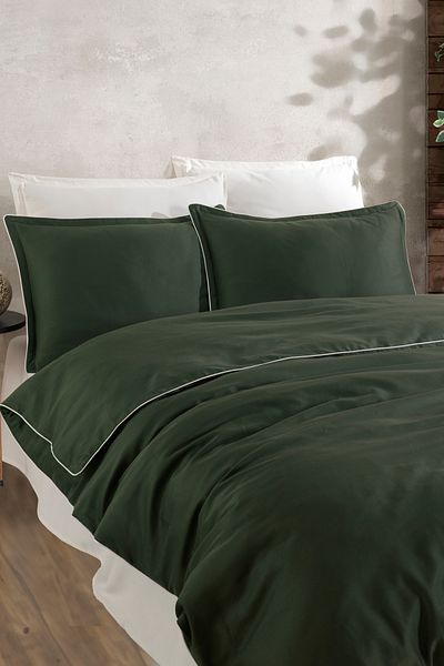 Macas Home Set cuvertură de pilota din satin de bumbac Viridis dublu - cu țevi, 200*220