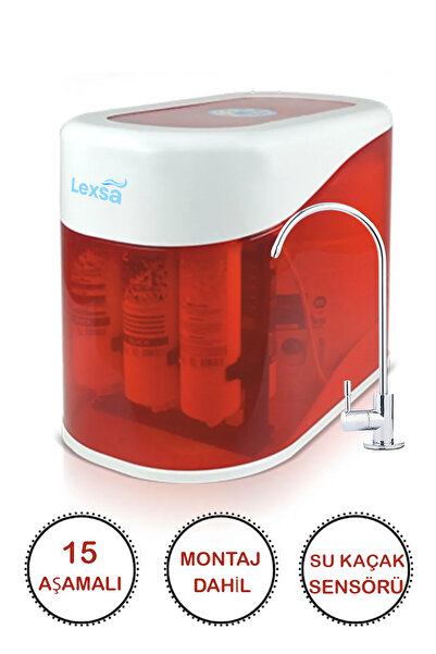 Lexsawater 15 Aşamalı Ücretsiz Montaj Su Kaçak Sensörlü Nsf Onaylı Çelik Su T...