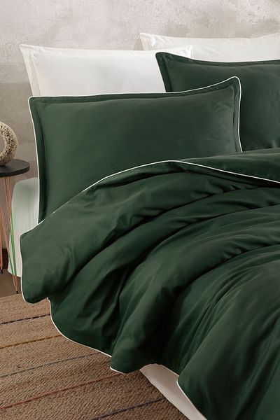 Macas Home Set cuvertură de pilota din satin de bumbac Viridis dublu - cu țevi, 200*220